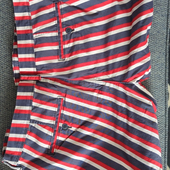 Forever 21 Men's Striped Shorts - Red and Navy - Picture 3 of 3